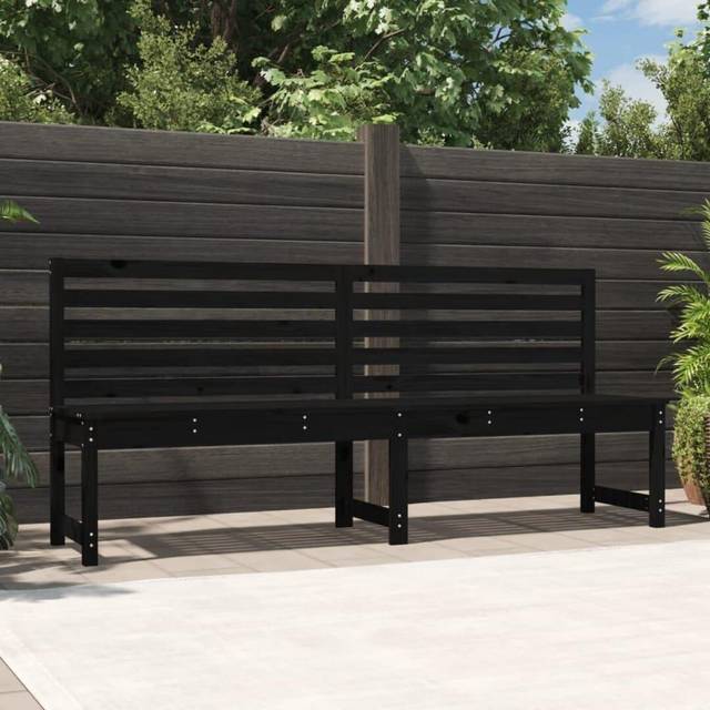 (black pine, 201.5 x 48 x 91.5 cm) vidaXL Garden Bench Outdoor Picnic Bench Camping Wooden Bench Solid Wood Pine