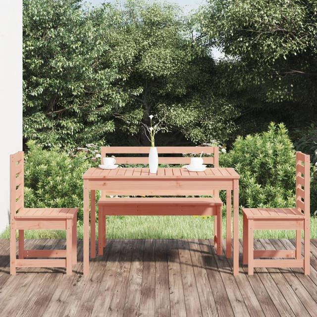 4 Piece Garden Dining Set Solid Wood Douglas vidaXL