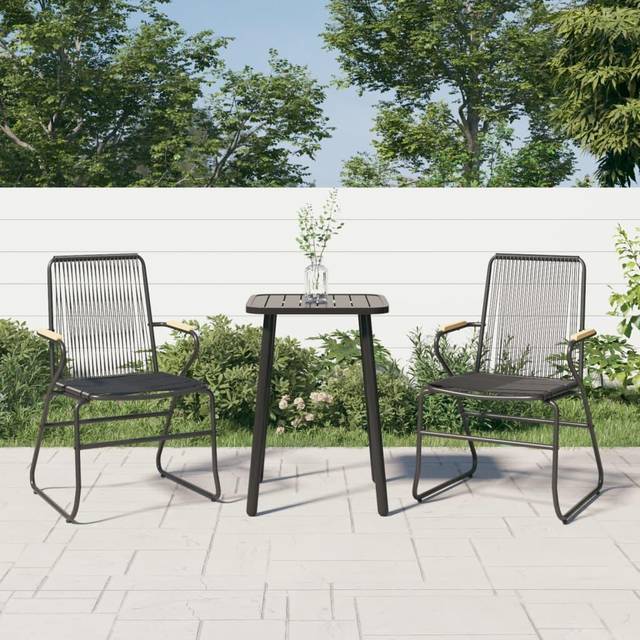 Garden Chairs 2 pcs Black 58x59x85.5 cm PVC Rattan vidaXL