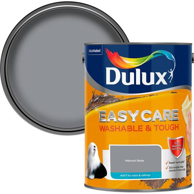 Dulux Easycare Washable & Tough Matt Emulsion Paint - Natural Slate - 5L - Greys