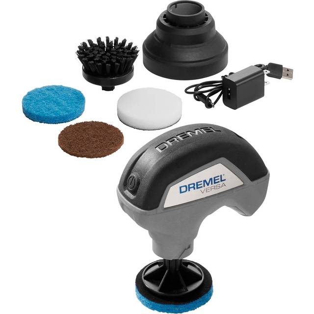 Dremel Versa Cleaning Tool - Grout Brush & Bathroom Shower Scrub - Versatile Kitchen & Bathtub Cleaner- Power Scrubber for Tile  Pans  Stoves  Tu