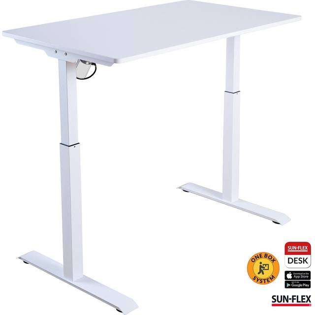 Höj- & sänkbart skrivbord, EasyDesk Elite, 120x60 cm, appstyrd justering, Pure White