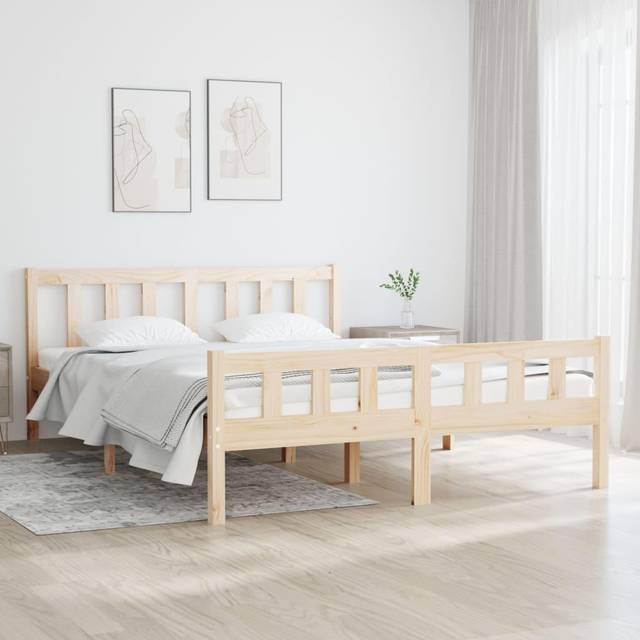 vidaXL Bed Frame without Mattress Solid Wood Small Double - Brown