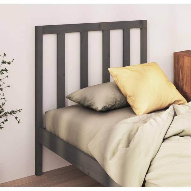 vidaXL Bed Headboard Grey 96x4x100 cm Solid Wood Pine