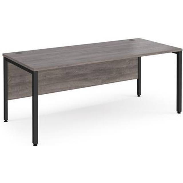 Maestro 25 Straight Office Desk Black Leg Frame and Grey Oak Table Top - 1800x800mm