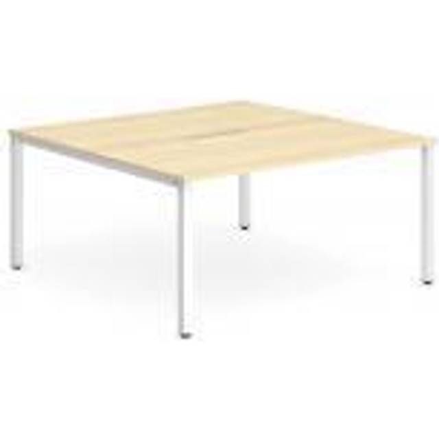 Evolve B2B White Frame Bench Desk 1400 Maple (2 Pod) - BE154