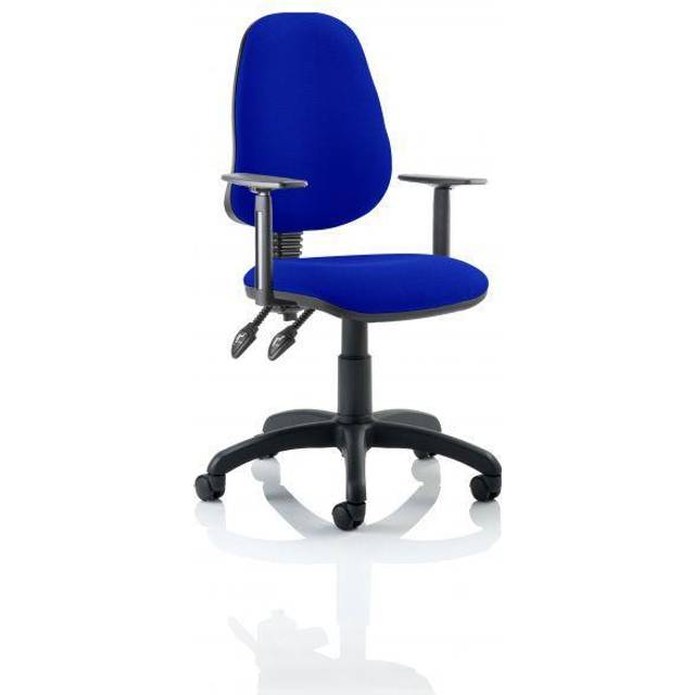 Eclipse Plus II Lever Task Operator Chair Bespoke with Height Adjustable Arms In - Stevia Blue