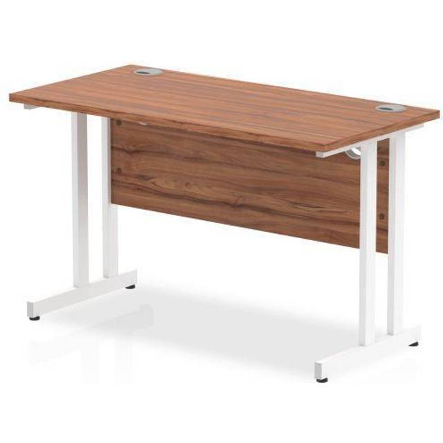 Impulse 1200/600 Rectangle White Cantilever Leg Desk Walnut - MI001915