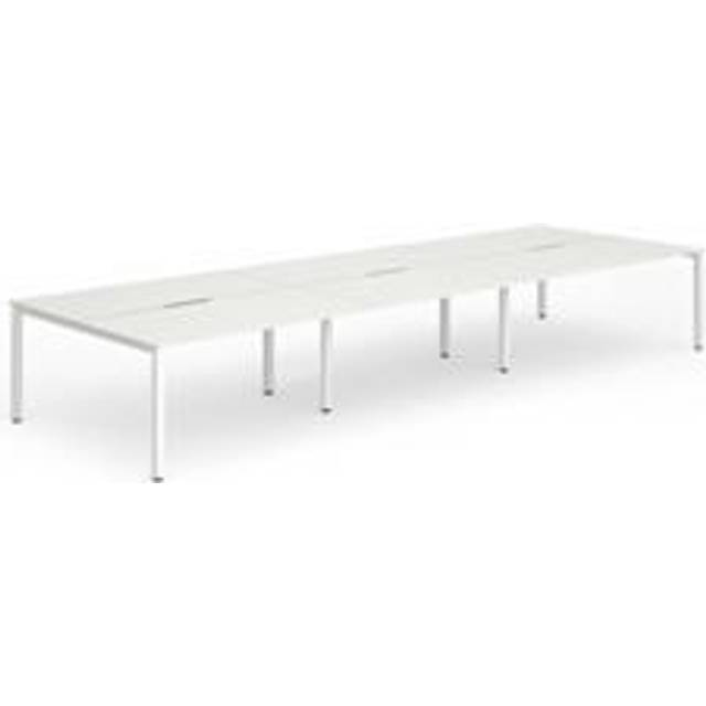 Evolve B2B White Frame Bench Desk 1400 White (6 Pod) - BE271