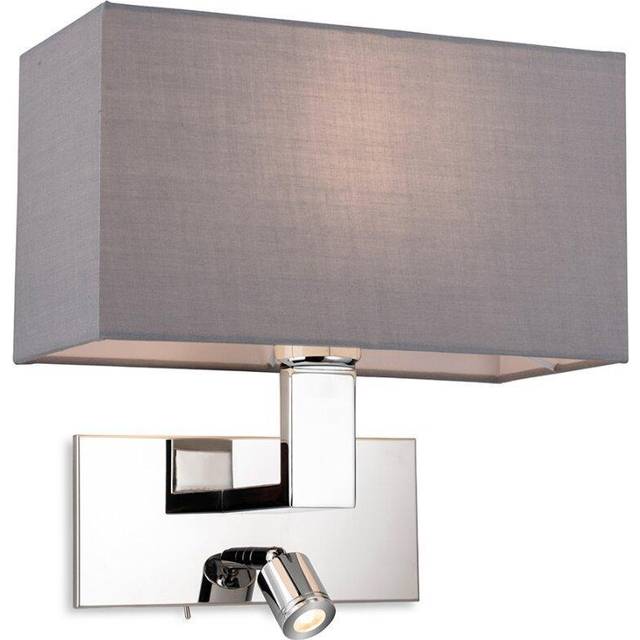 Firstlight Raffles Contemporary Style LED 2-Light Wall Light 1W Warm White Grey and Chrome