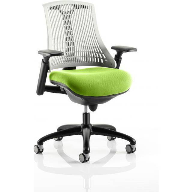 Flex Task Operator Chair Black Frame White Back Swizzle Col