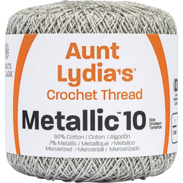 Aunt Lydia's Metallic Crochet Thread Size 10-Silver & Silver 154M-0410S