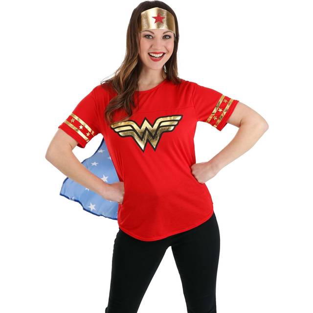 Women's Wonder Woman Casual Costume - Blue&#47;Orange&#47;Red (M)