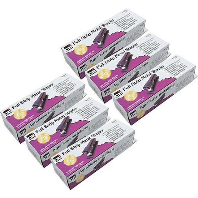 CLI CHL82210-6 Charles Leonard Full Strip Economy Metal Stapler  30 Sheet Capacity  Black  Pack of 6