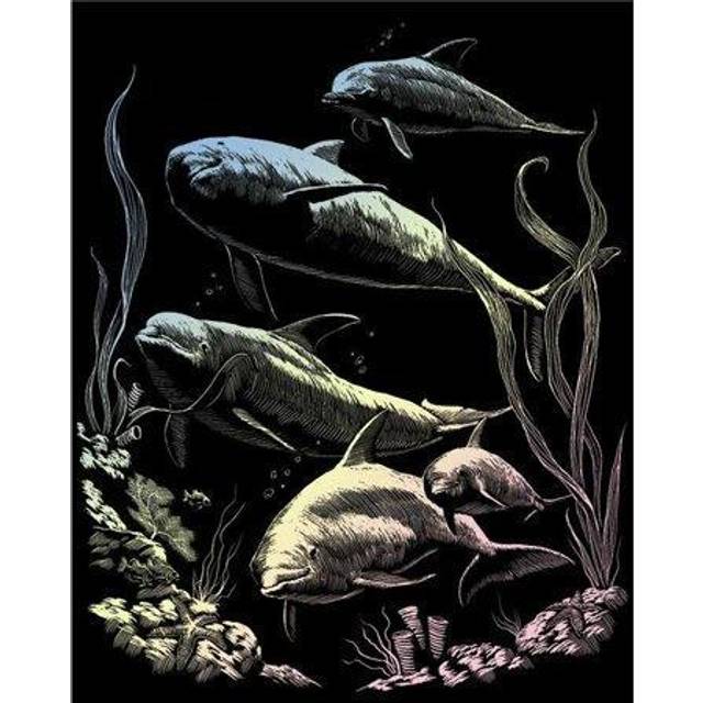 Royal & Langnickel Dolphin Pod Holographic Foil Engraving Art HOLO26