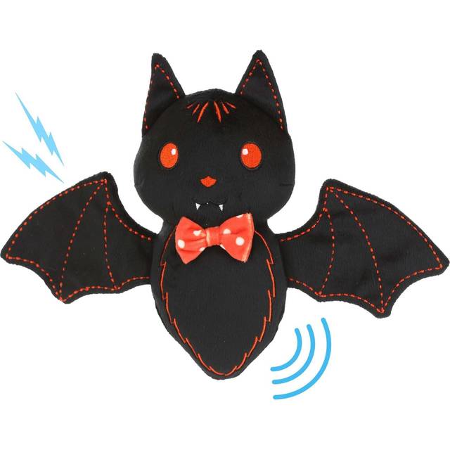 Bowtie Bat Squeaky Dog Toy - Black&#47;Orange&#47;White (One-Size)