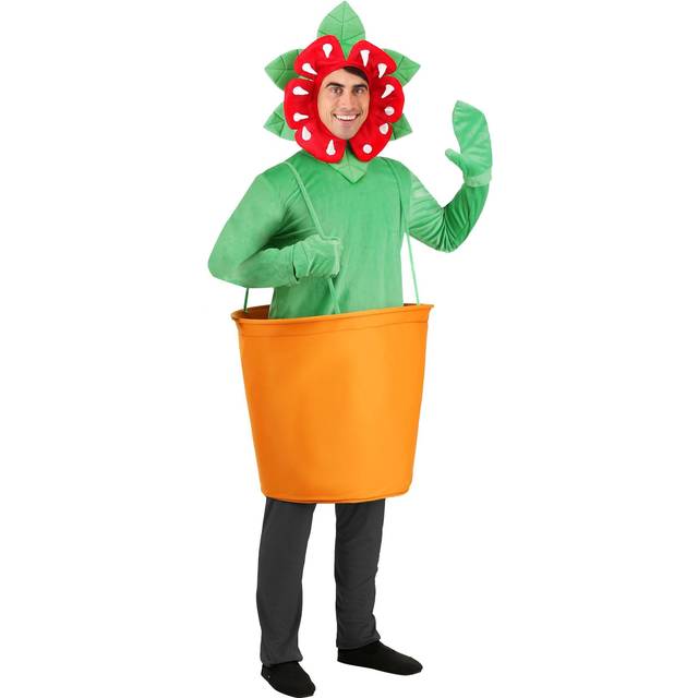Man-Eating Venus Fly Trap Costume for Adults - Green&#47;Orange&#47;Red (One-Size)