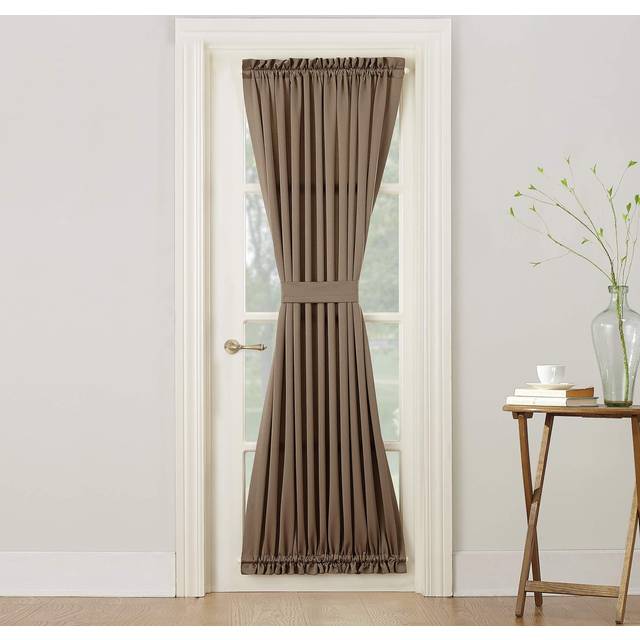 "Sun Zero Barrow Energy Efficient Rod Pocket Door Curtain Panel  54"""""""" x 72""""""""  Mocha"