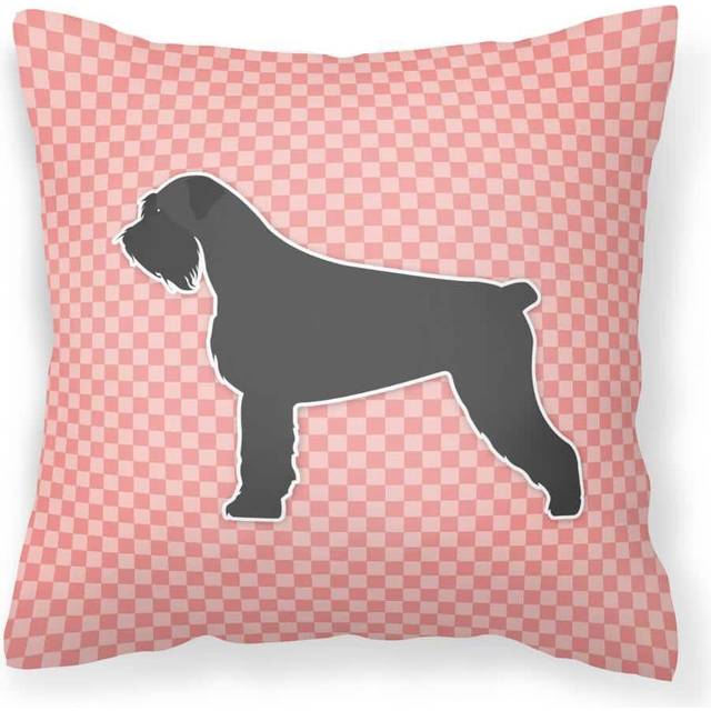 Caroline's Treasures BB3673PW1414 Giant Schnauzer Checkerboard Pink Decorative Pillow  14 x 14  Multicolor