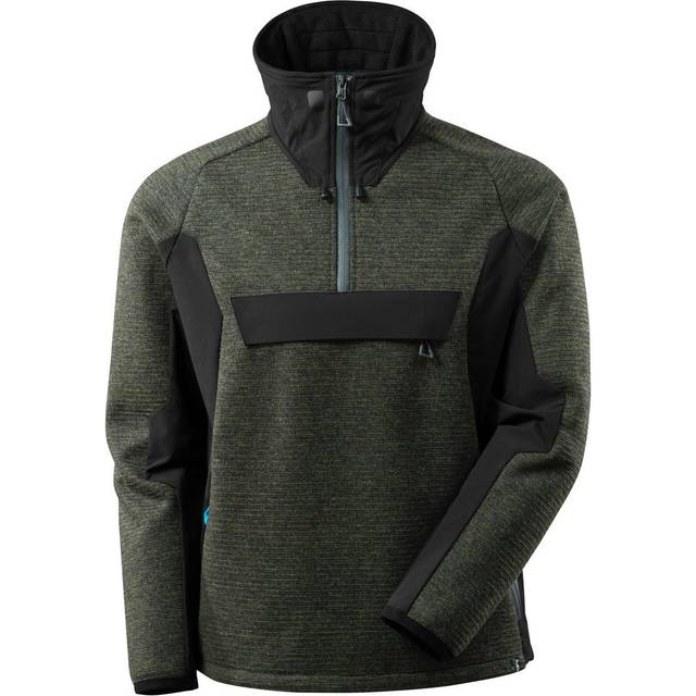 Mascot Knitted Jacket with Half ZIP - Moss Green/Black - XS