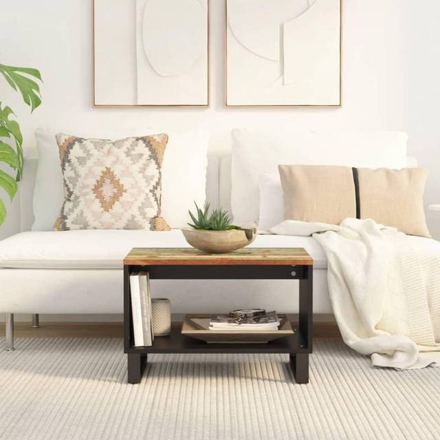 vidaXL Coffee Table 60x50x40 cm Solid Wood Reclaimed - Multicolour