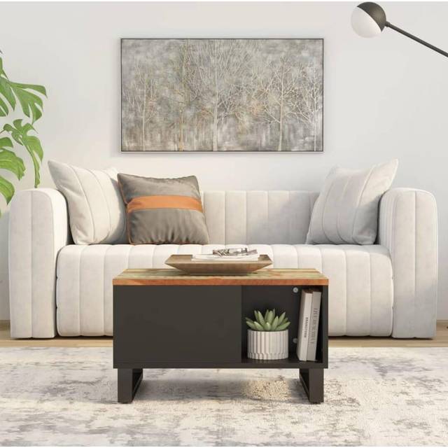 Soffbord 60x50x35 cm massivt återvunnet trä