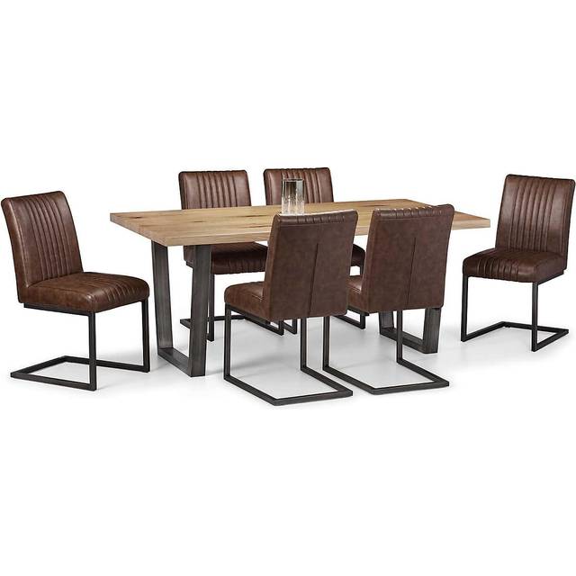 Brooklyn 6 Seater Rectangular Dining Table with 6 Chairs, Solid Oak
