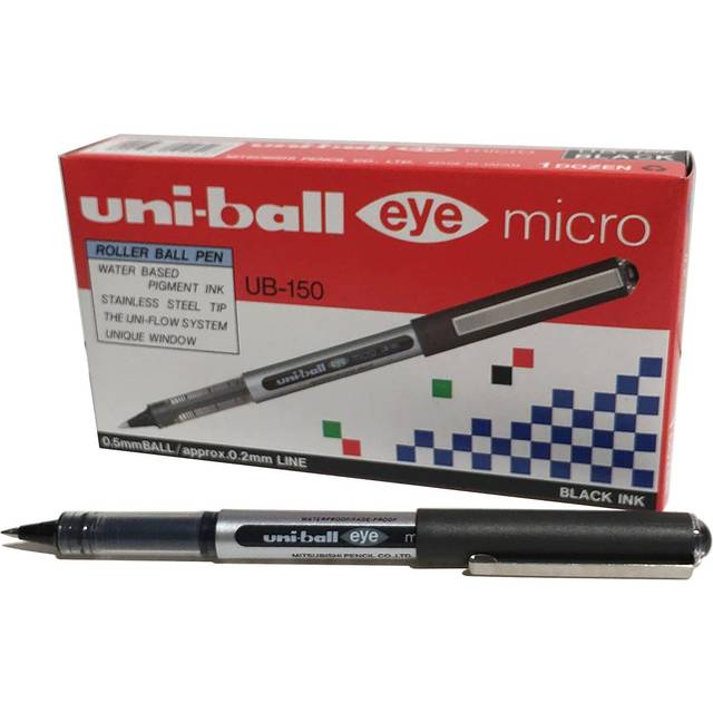 uni-ball Eye UB-150 Rollerball Pen Black Fine 0.3 mm Pack of 12