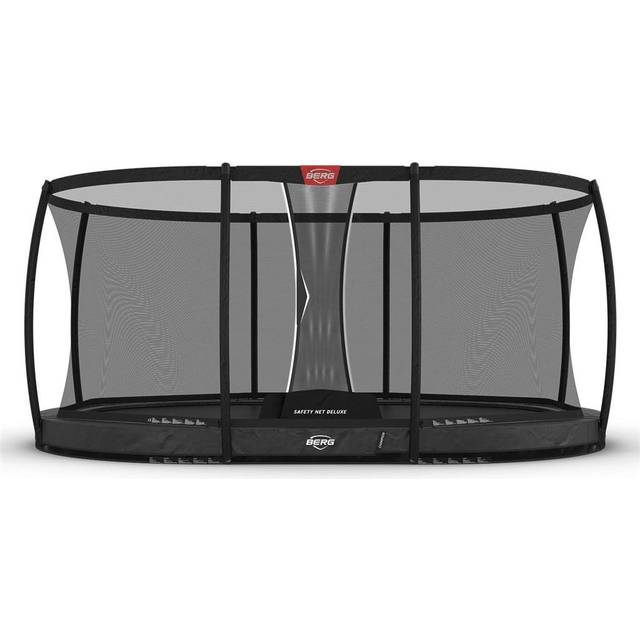 Studsmatta BERG InGround Grand Champion Grå 470x310 oval  Airflow + skyddsnät Deluxe