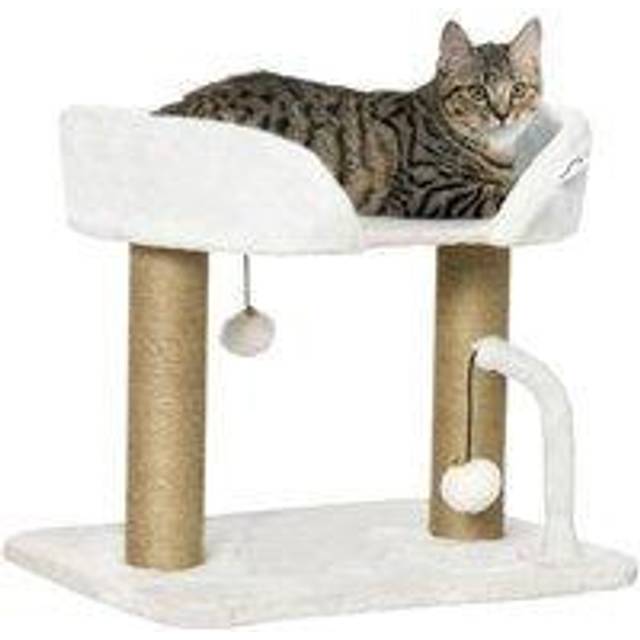 PawHut 42cm Indoor Cat Tree - Kitty Play Tower w/ Toy Balls - Jute Scratching Post | TJ Hughes