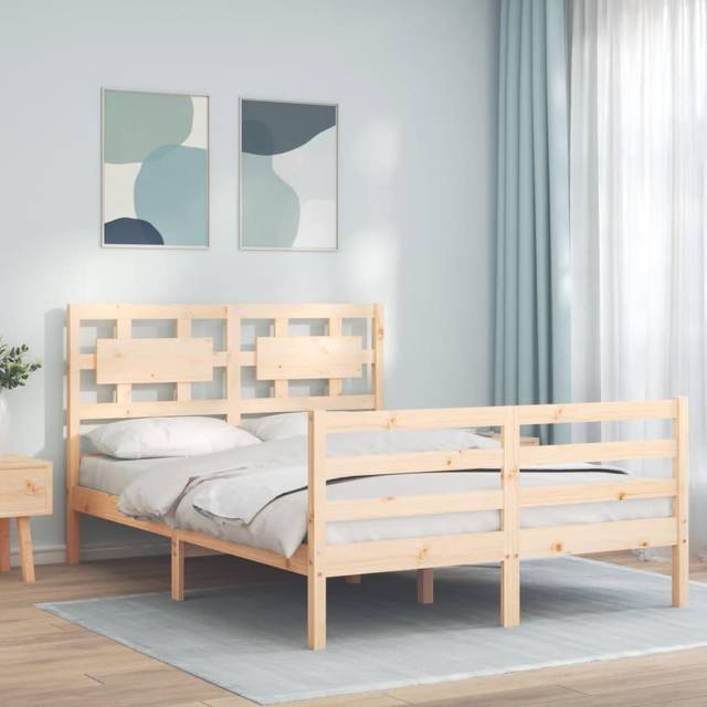 vidaXL Bed Frame without Mattress 120x200 cm Solid Wood - Brown