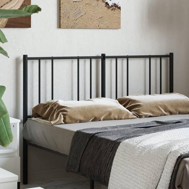 vidaXL Metal Headboard Black 150 cm