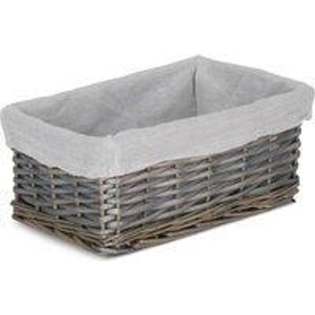 Antique Wash Wicker Storage Basket with Lining - Small