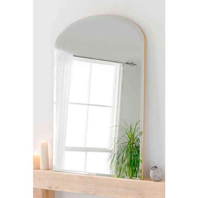 Yearn Arched Bevelled Overmantel Wall Mirror - Gold