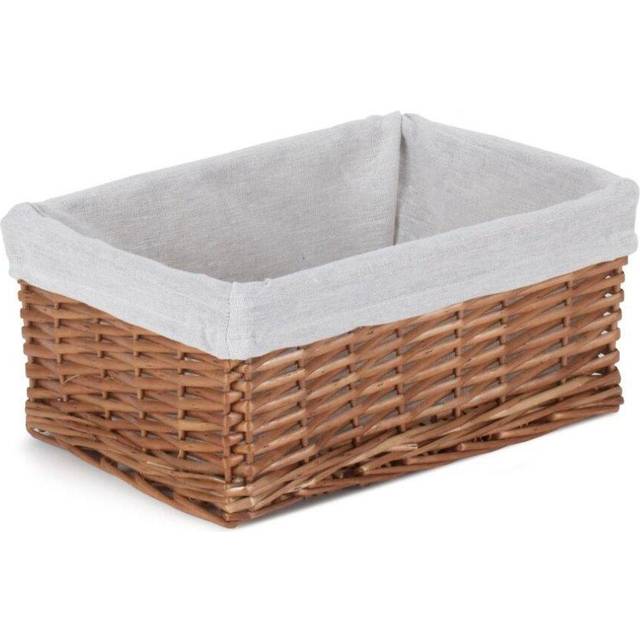 Wicker Double Steamed Storage Basket with White Lining