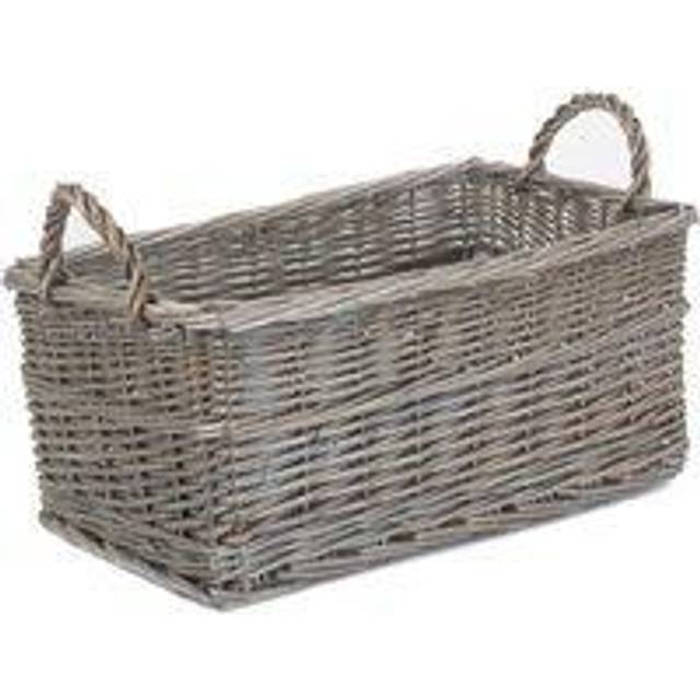 Shallow Antique Wash Storage Wicker Basket - Set of 3