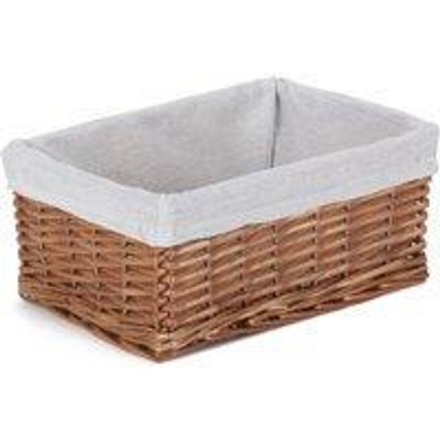 Wicker Double Steamed Storage Basket with White Lining - M
