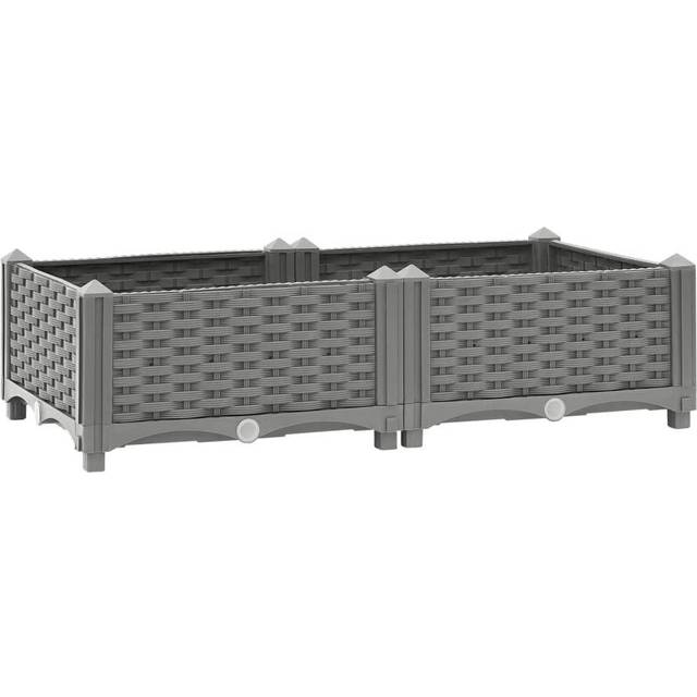 vidaXL Raised Bed 80x40x23 cm Polypropylene - Grey