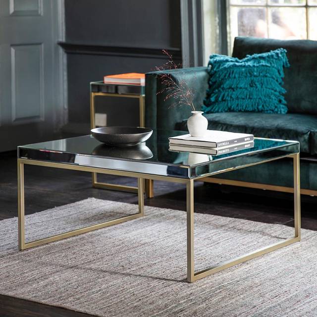 Pippard 90cm Square Metal Coffee Table - Champagne