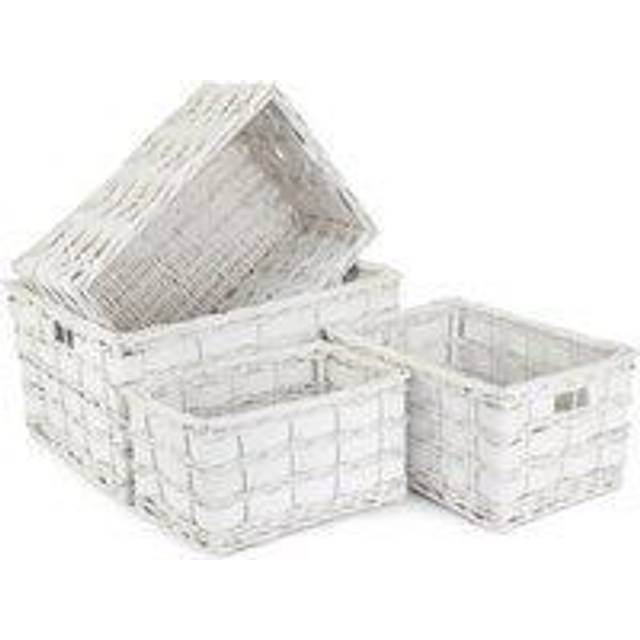 Unlined White Scandi Storage Basket - Set of 4