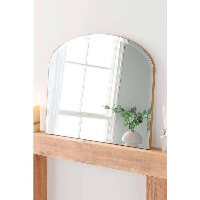 Minimal Bevelled Mantle Mirror Gold 91(w) x 69cm(h) - One Size