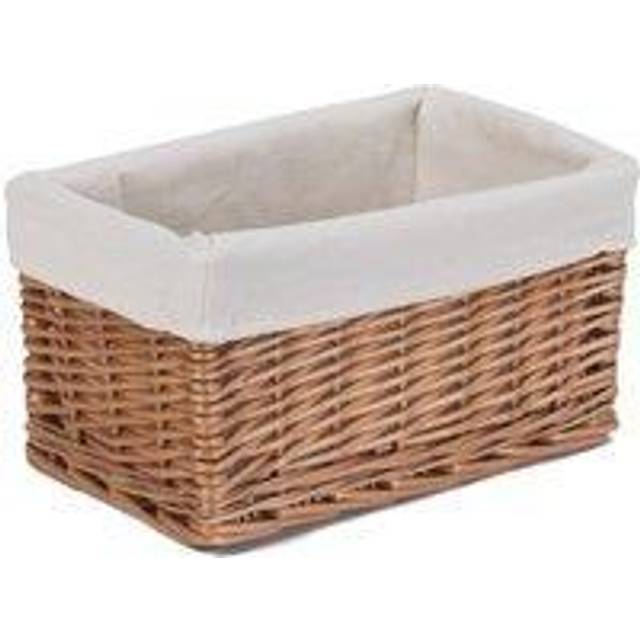 Cotton Lined Double Steamed Storage Wicker Basket - Small