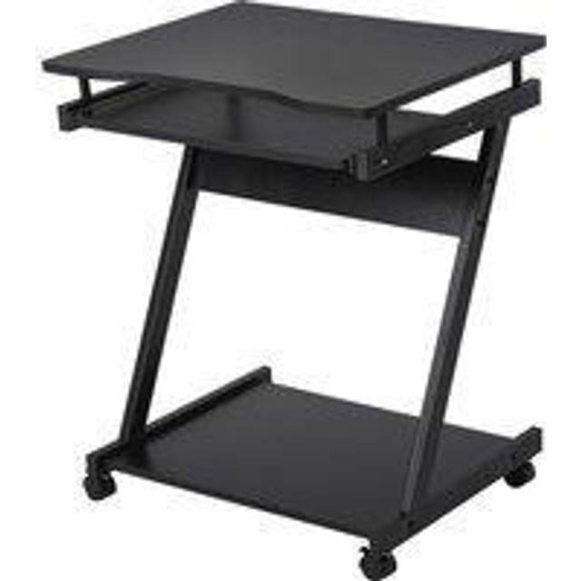 Movable Computer Desk with 4 Moving Wheels Sliding Keyboard Tray Home Office Workstation - Black - CARTER | TJ Hughes