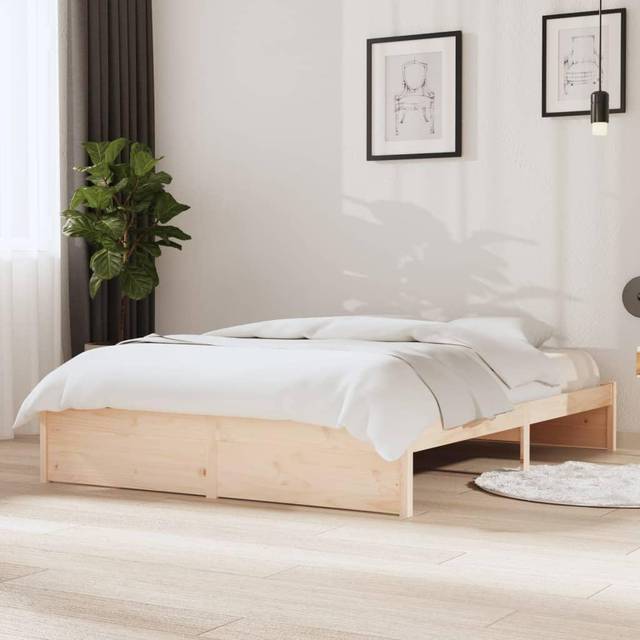 vidaXL Bed Frame without Mattress Solid Wood 140x200 cm - Brown