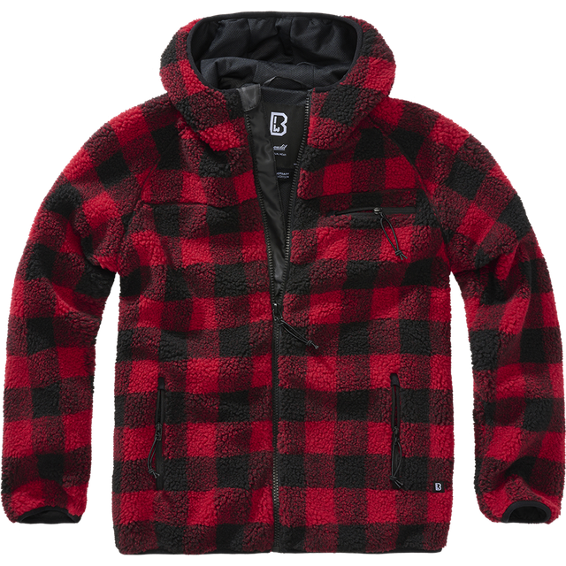 Brandit Arbetarjacka i teddyfleece, Röd/svart, M