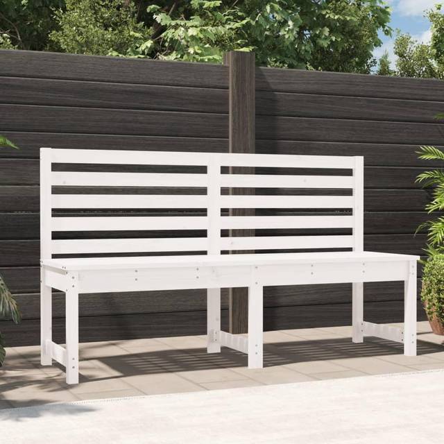 vidaXL Garden Bench White 157.5 cm Solid Wood Pine