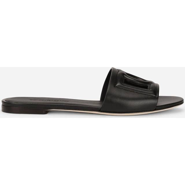 Dolce & Gabbana, Sliders, female, Black, 3 UK, Bianca Leather Slides