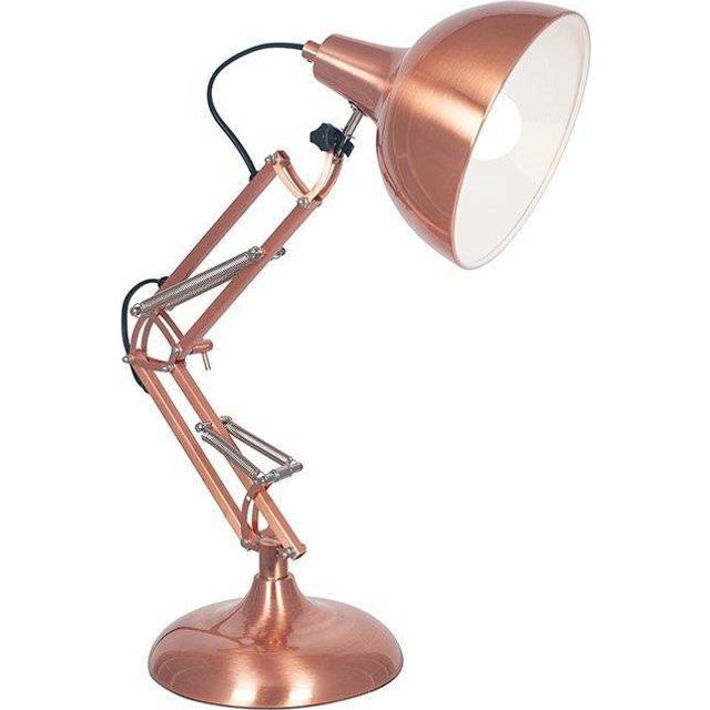 Brushed Copper Metal Task Table Lamp, Gold
