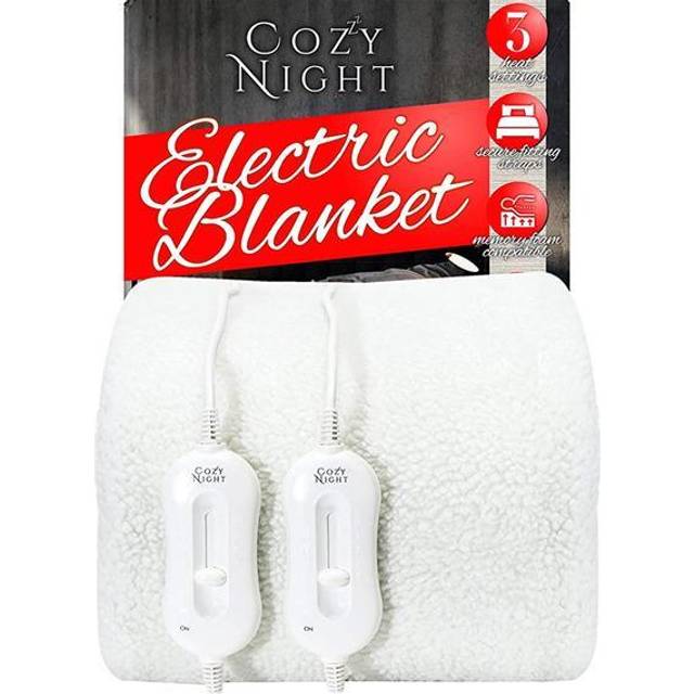 Cozy Night Electric Blanket Double Size - Luxury Fleece Material, White