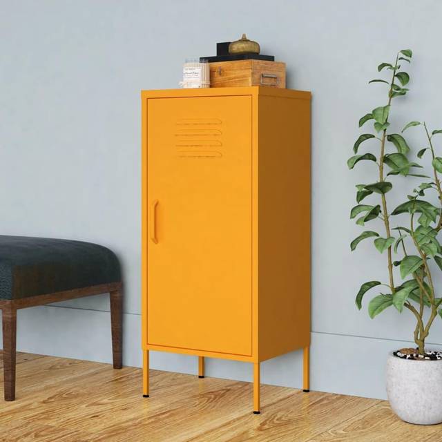 Storage Cabinet Mustard Yellow 42.5x35x101.5 cm Steel Vidaxl